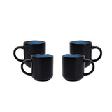 Microwave, Dishwasher, Oven Safe Blue Bubble 20pcs Plate and Bowl Set Reactive Glaze Stoneware Dinnerware Sets for 4