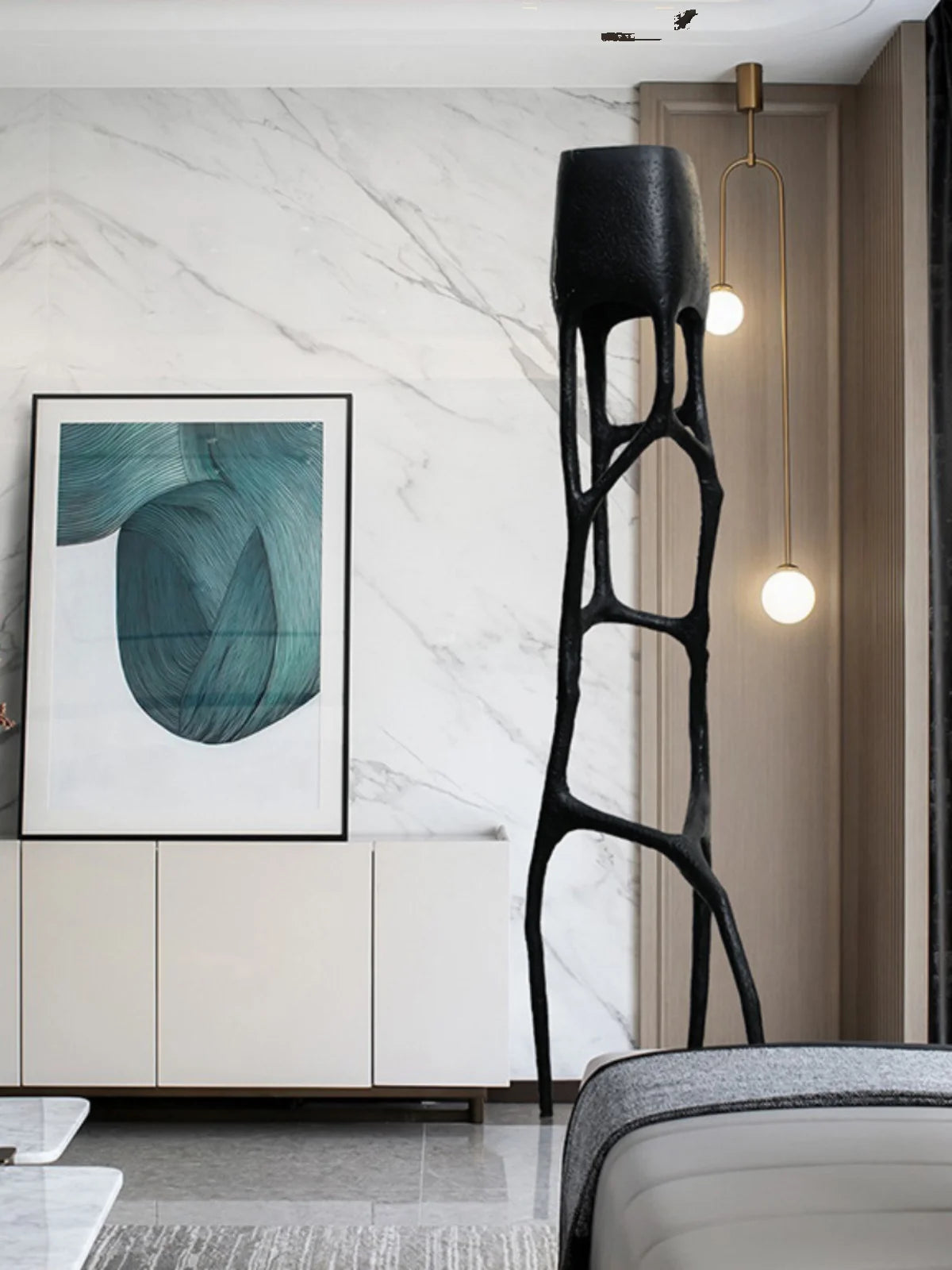 Modern Creative Ornaments Hotel Lobby Villa Large Vertical Ornaments Living Room Bedroom Floor Sculpture Lamp