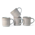 16Oz Ceramic Coffee Mugs Set of 4 Rustic Stoneware Coffee Cups Set with Large Handle for Latte Cocoa Tea Milk Smoky Blue Julia M LifeStyles