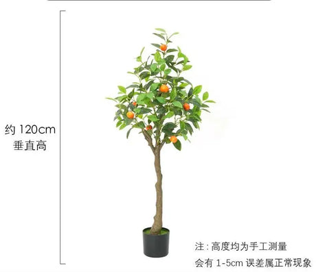 High-End Luxury Indoor Orange Tree Artificial Green Plastic Potted Fruit Fake Kumquat for Halloween Christmas Living Room
