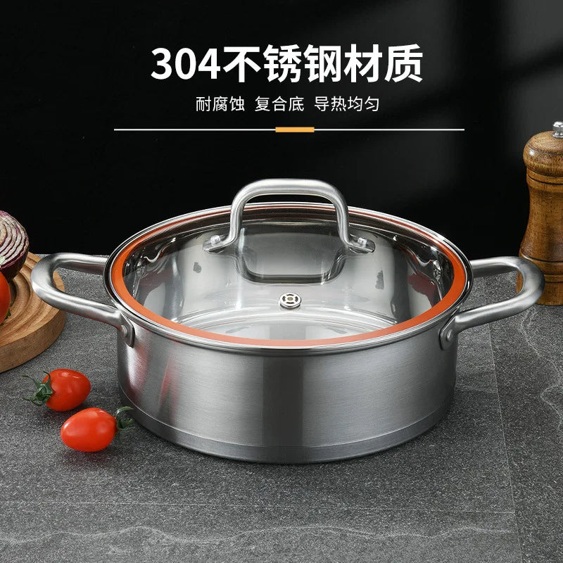 Kitchen Induction Cooking Pots and Pans Set Casserole Sauce Pan Nonstick Stainless Steel Cookware Sets