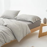 Ultra Soft 100% Washed Cotton Grey Stripe Duvet Cover Set with Sheet & Pillowcases - Julia M LifeStyles