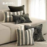 Striped Linen Cotton Jacquard Sofa Pillow Cushion Cover  Modern Luxury Throw Pillow case Living Room Decor Hotel Supplies Julia M LifeStyles