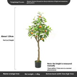 High-End Luxury Indoor Orange Tree Artificial Green Plastic Potted Fruit Fake Kumquat for Halloween Christmas Living Room Julia M LifeStyles