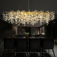 Large Gold Brass Crystal Chandelier with Raindrop Leaf Design Julia M LifeStyles