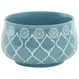 Turquoise Trellis 16-Piece Ceramic Dinnerware Set for Four