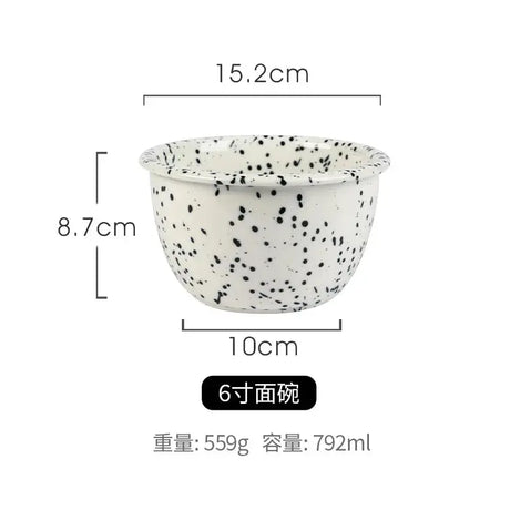 Japanese Style Retro Black White Spotted Ceramic Tableware Set - Julia M LifeStyles