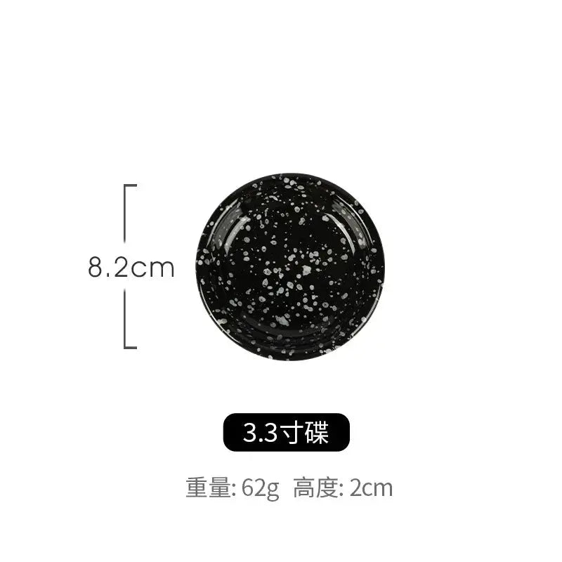 Japanese Style Retro Black White Spotted Ceramic Tableware Set - Julia M LifeStyles