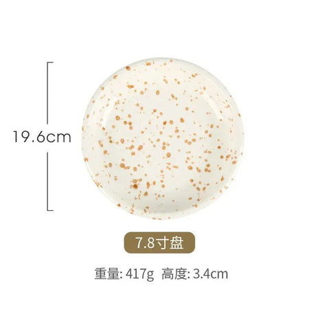 Japanese Style Ins Retro Irregular Black White Spotted Tableware High Aesthetic Value Ceramic Bowls Plates Sets Household Use - Julia M LifeStyles