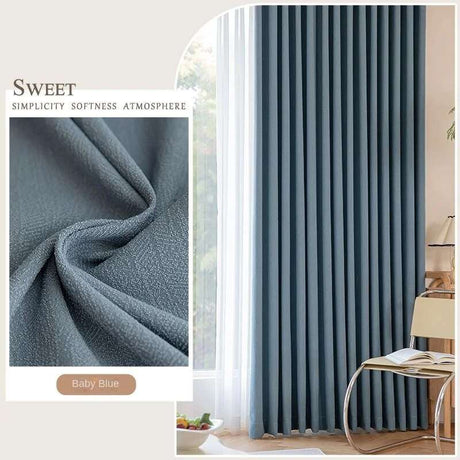 Japanese Style Blackout Chenille Curtain -Tape for Hooks processing Japanese Style Blackout Chenille Curtain -Tape for Hooks processing 1005005096194492-A-W150xH270cm 1Piece-Tape For Hooks Curtains 91