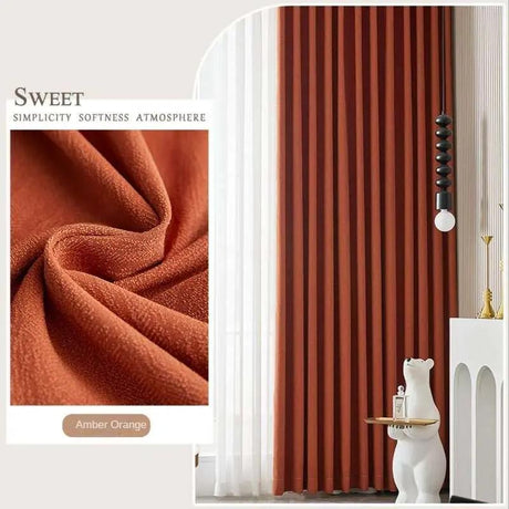 Japanese Style Blackout Chenille Curtain -Tape for Hooks processing - Julia M LifeStyles