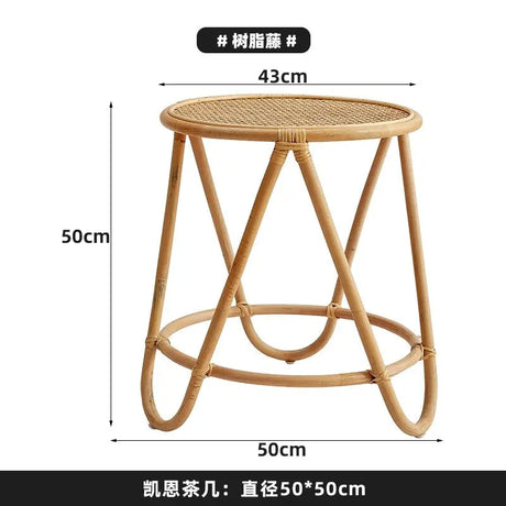 Japanese-Style Ins Rattan Glass Grid Red Small Coffee Table Minimalist Modern Creative Side Table Sofa Side Cabinet Double-Layer Small Table - Julia M LifeStyles