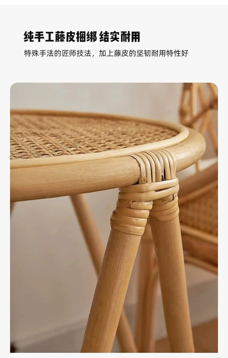 Japanese-Style Ins Rattan Glass Grid Red Small Coffee Table Minimalist Modern Creative Side Table Sofa Side Cabinet Double-Layer Small Table - Julia M LifeStyles