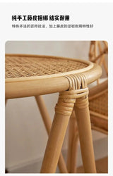 Japanese-Style Ins Rattan Glass Grid Red Small Coffee Table Minimalist Modern Creative Side Table Sofa Side Cabinet Double-Layer Small Table - Julia M LifeStyles