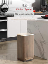 Sleek Leather Exterior German Foot-Pedal Trash Can - 12L -30L Luxury Design for Home & Office