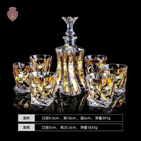 Bohemia Crystal Glass Whiskey & Wine Set - 401ML to 500ML - Julia M LifeStyles