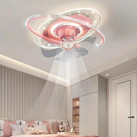 Kids Pink Ceiling Fan with Light and Starry Design for Children's Rooms - Julia M LifeStyles