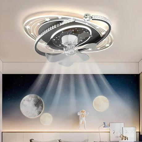 Kids Pink Ceiling Fan with Light and Starry Design for Children's Rooms - Julia M LifeStyles