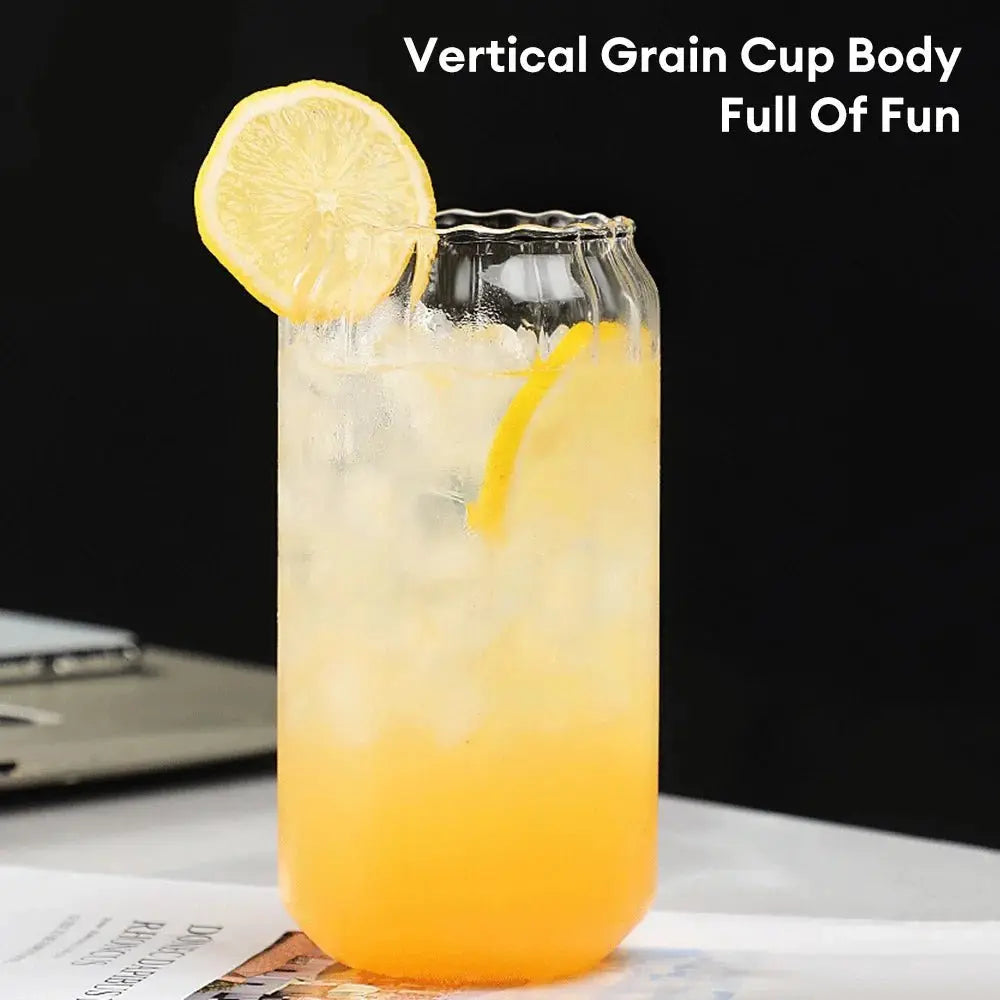 Korean Elegance Striped Glass Cup - Julia M LifeStyles