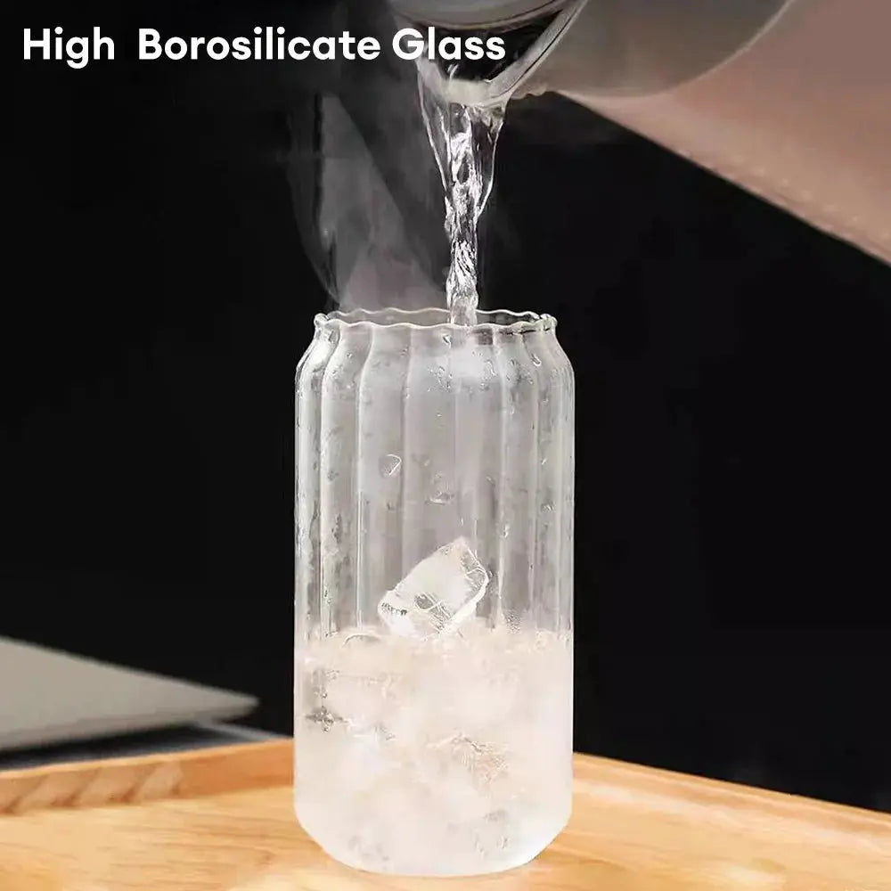 Korean Elegance Striped Glass Cup - Julia M LifeStyles