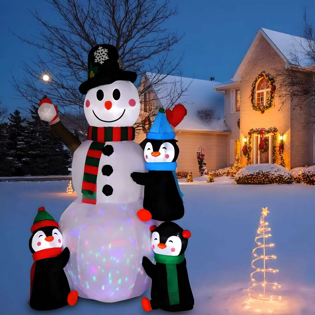 LED Christmas Inflatable Decoration Christmas Inflatable Decoration Toy With LED Lights Julia M Home & Kitchen   