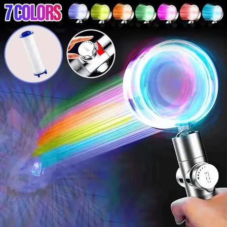 LED Hand Shower Head with Water Saving Filter High Pressure Rainfall Nozzle - Julia M LifeStyles