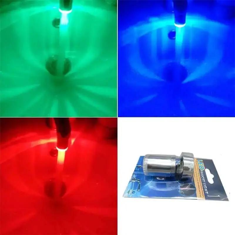 LED Temperature Sensitive 3-Color Light-up Faucet Kitchen Bathroom Glow Water Saving - Julia M LifeStyles