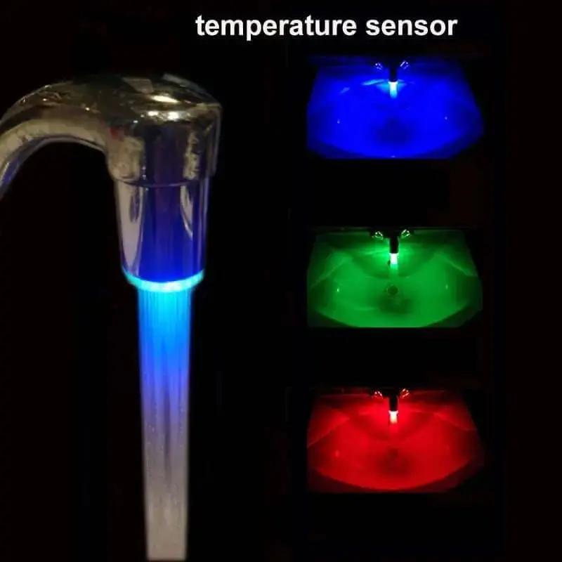 LED Temperature Sensitive 3-Color Light-up Faucet Kitchen Bathroom Glow Water Saving - Julia M LifeStyles