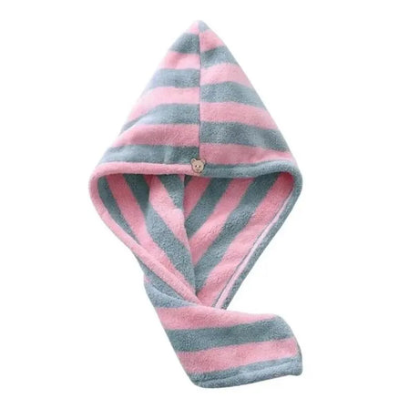 Ladies' Stripe Quick-Dry Hair Towel & Bath Cap - Julia M LifeStyles