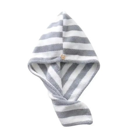 Ladies' Stripe Quick-Dry Hair Towel & Bath Cap - Julia M LifeStyles