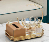 Living Room Good-looking Paper Extraction Box Ornamental Flower Candy Plate Suit Modern Entry Lux Style Dining Table Tissue Storage Box - Julia M LifeStyles