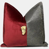 Living Room Patchwork Dark Gold Cushion Pillow Cover - Julia M LifeStyles