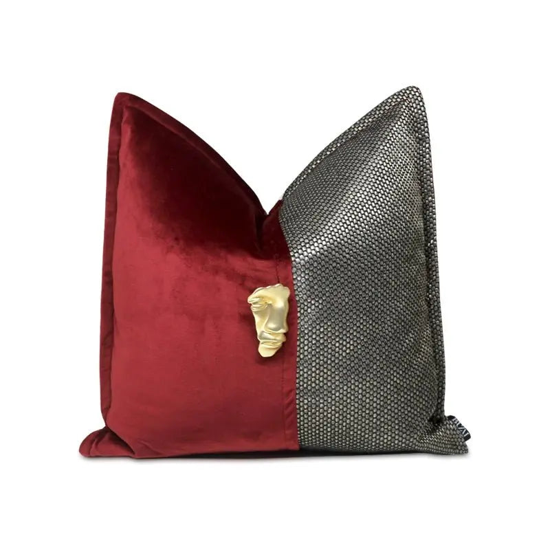 Living Room Patchwork Dark Gold Cushion Pillow Cover - Julia M LifeStyles