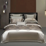 Silk-Like Satin 4-Piece Duvet Cover Set with Double Stitching & Pillowcases - Julia M LifeStyles