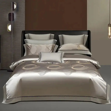 Silk-Like Satin 4-Piece Duvet Cover Set with Double Stitching & Pillowcases - Julia M LifeStyles