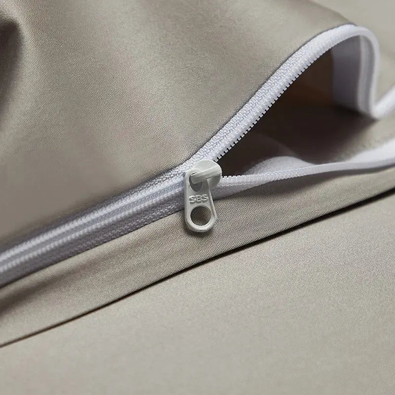 Silk-Like Satin 4-Piece Duvet Cover Set with Double Stitching & Pillowcases - Julia M LifeStyles