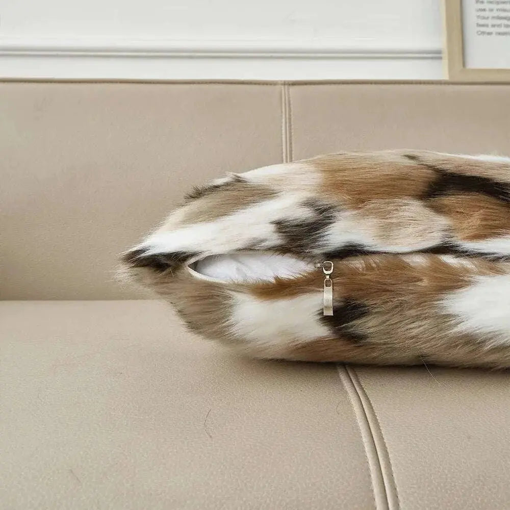 Luxurious Faux Fur Jacquard Cushion Cover - Julia M LifeStyles