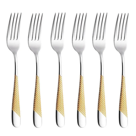 Luxurious Gold Inlay Stainless Steel Dinnerware Set 🍽️ - Julia M LifeStyles