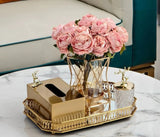 Luxurious Golden Alloy Tissue Box for Modern Living Spaces - Julia M LifeStyles