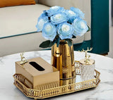 Luxurious Golden Alloy Tissue Box for Modern Living Spaces - Julia M LifeStyles