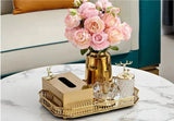 Luxurious Golden Alloy Tissue Box for Modern Living Spaces - Julia M LifeStyles