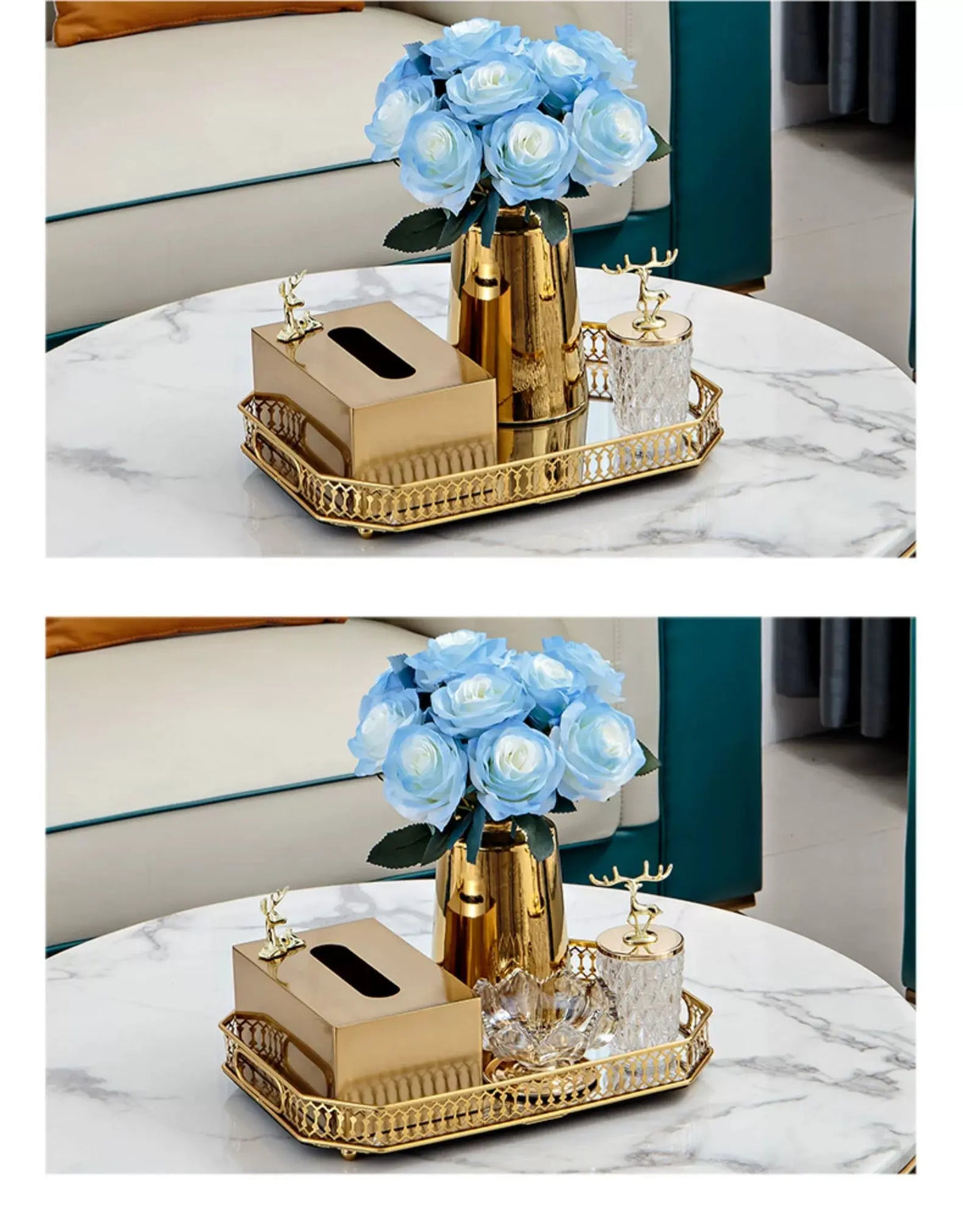 Luxurious Golden Alloy Tissue Box for Modern Living Spaces - Julia M LifeStyles