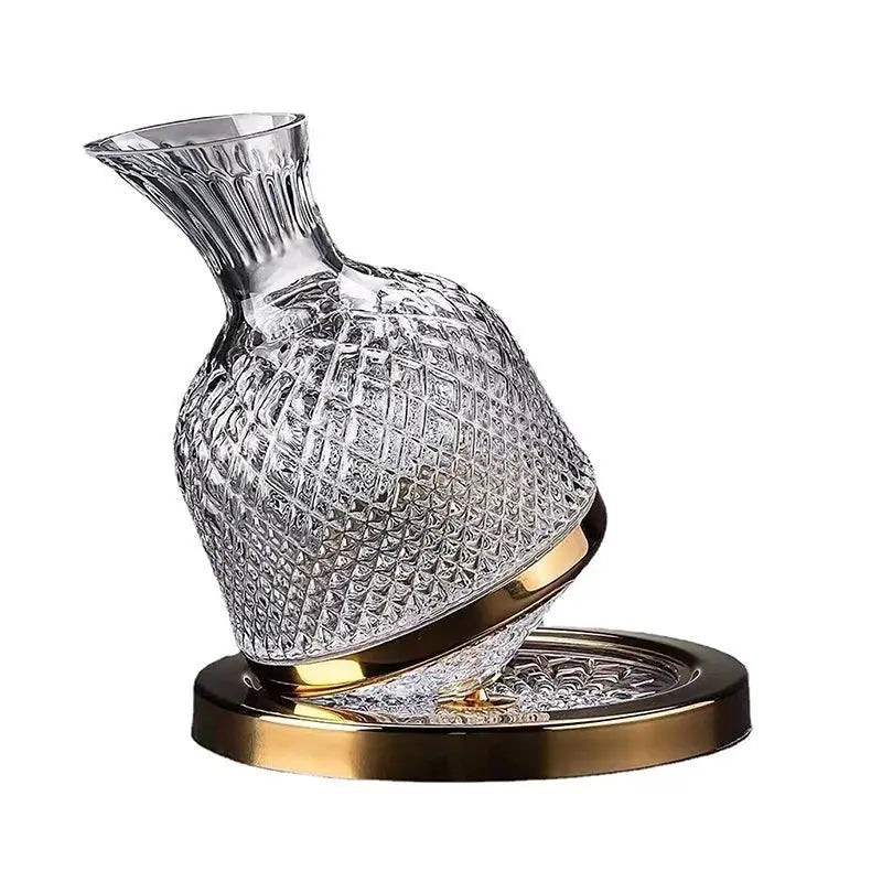 Luxury Rotating Crystal Wine Decanter & Tumbler Set - 1500ml - Julia M LifeStyles