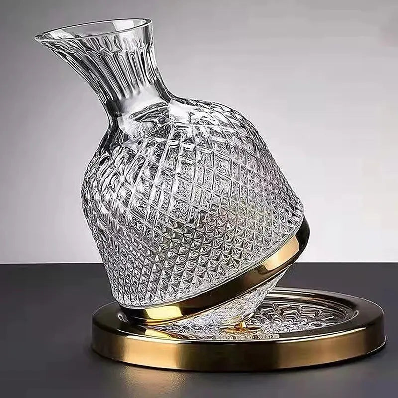Luxury Rotating Crystal Wine Decanter & Tumbler Set - 1500ml - Julia M LifeStyles