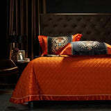 Luxury Black Red Silk Satin & Egyptian Cotton 8Pcs Bedding Set with Embroidery - Julia M LifeStyles