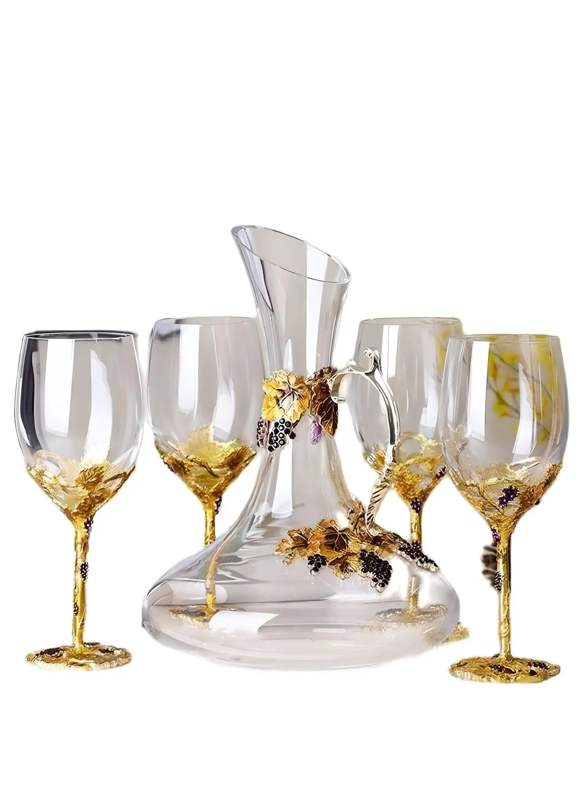 Elegant Crystal Red Wine Decanter Set with Cups - Julia M LifeStyles