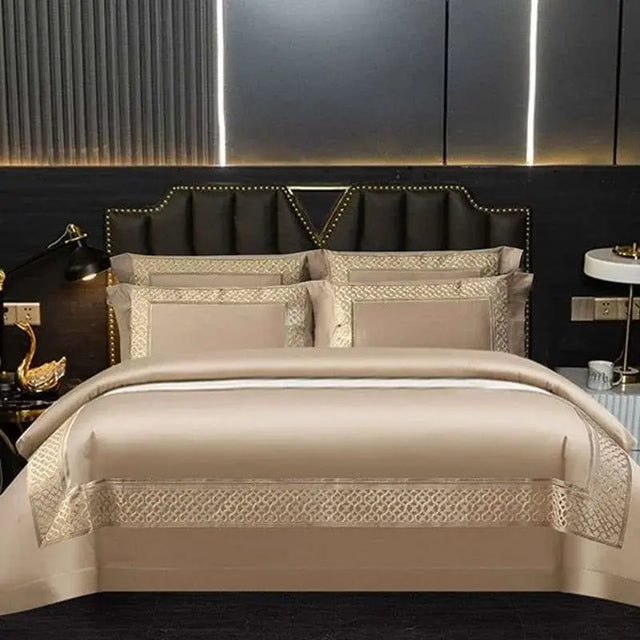 Luxury Elegance 1400 TC Cotton Embroidered Bedding Set - Julia M LifeStyles