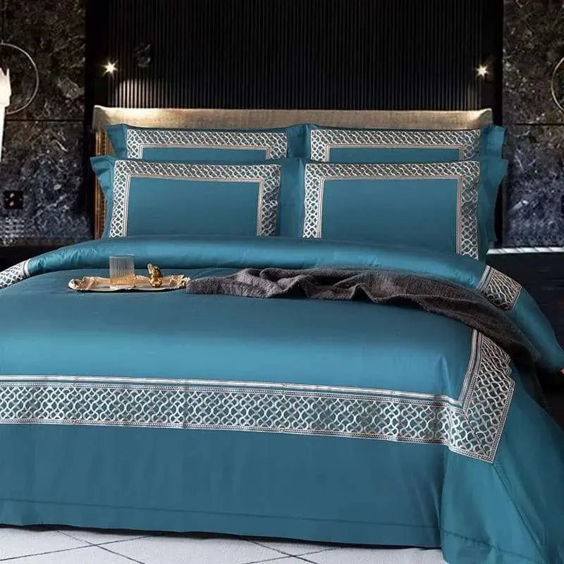 Luxury Elegance 1400 TC Cotton Embroidered Bedding Set - Julia M LifeStyles
