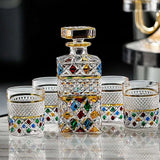 Hand-Painted European Luxury Wine Bottle & Glass Set - Julia M LifeStyles