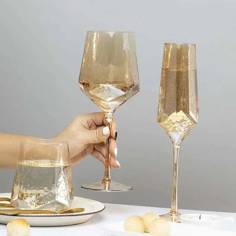 Luxury Hexagonal Crystal Glass Set - Julia M LifeStyles